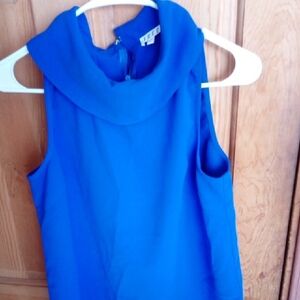 Chic Royal Blue Sleeveless Blouse